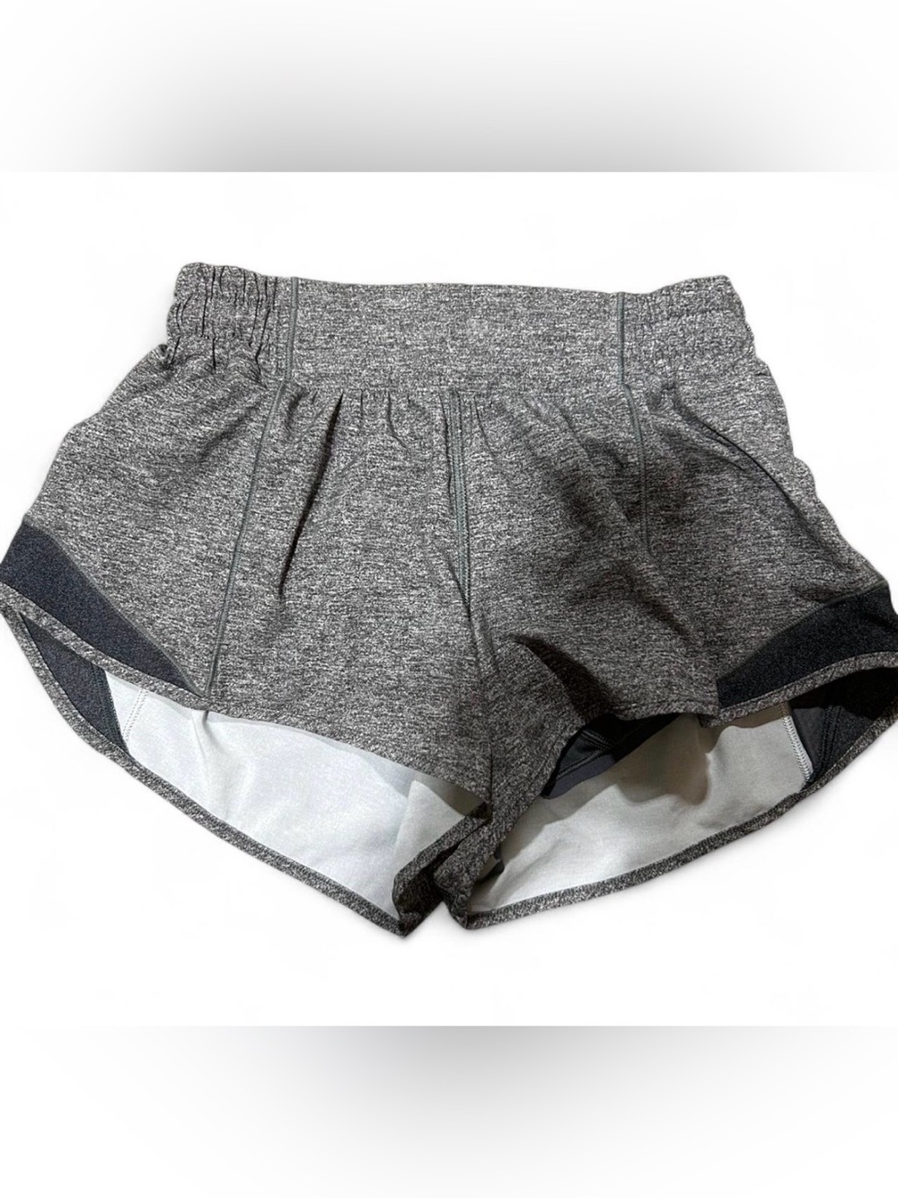 lululemon athletica Heather Gray Running Shorts with Inner Liner